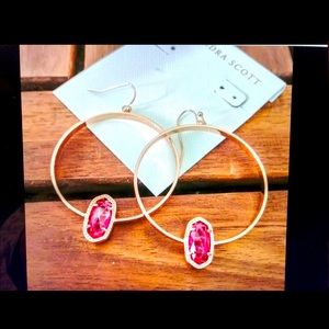 Kendra Scott Rose gold Elora earrings in berry
